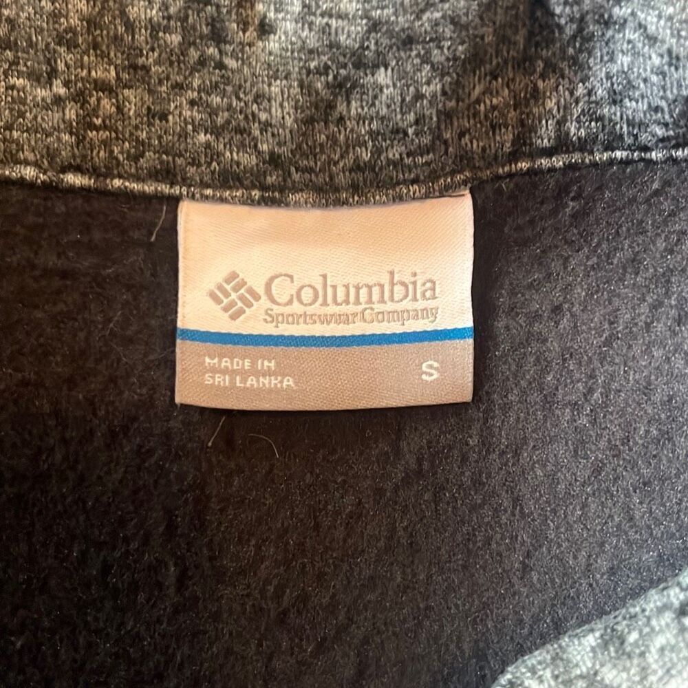 Columbia Black Gray Full Zip Raglan Long Sleeve Fleece‎ Jacket Small Gorpcore - Picture 5 of 8
